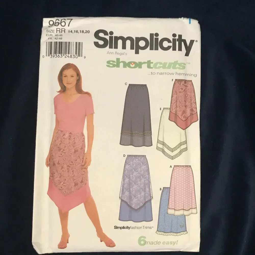 #9667 Simplicity Women SKIRT COUNTRY PEASANT SEWING pattern SIZE 14-20